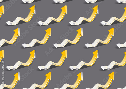 Arrows seamless background, backdrop for website or textile, crawling funny cartoon cursors, vector wallpaper or web site background.