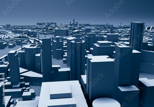 City Center 3d rendering  illustration 3d