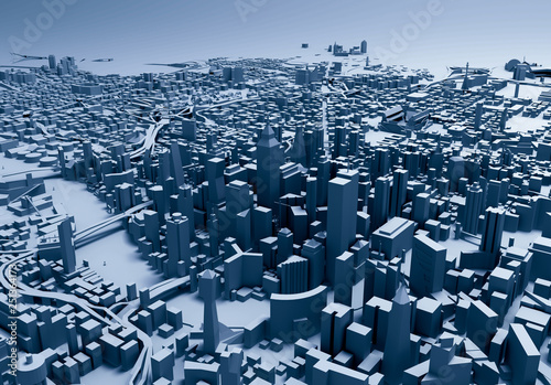 City Center 3d rendering  illustration 3d