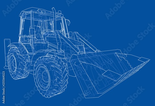 Sketch of Loading Shovel with Back Actor