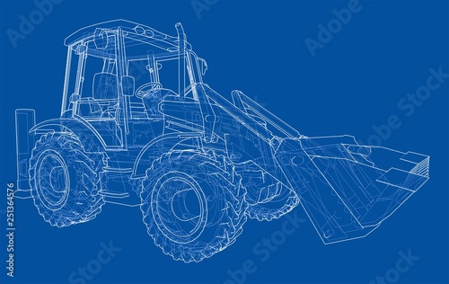 Sketch of Loading Shovel with Back Actor