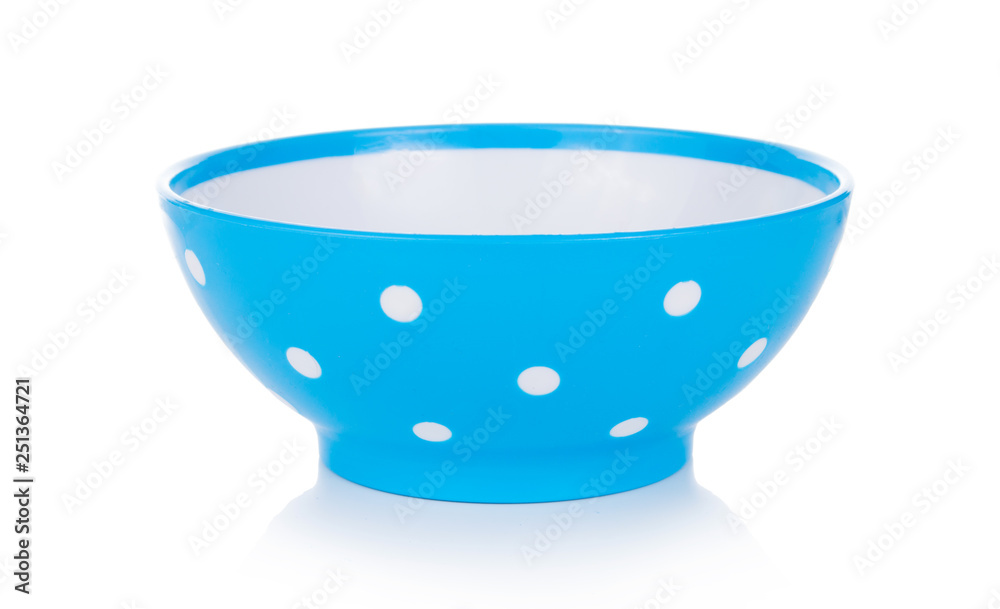One blue bowl isolated on the white background
