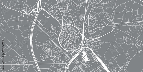 Urban vector city map of Mechelen, Belgium