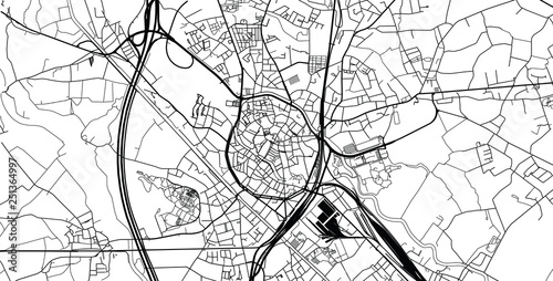Quadro su tela Urban vector city map of Mechelen, Belgium