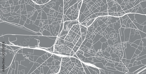 Urban vector city map of Charleroi, Belgium