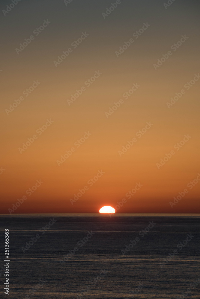 オホーツク海の夕日