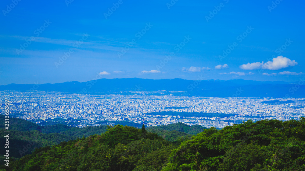 Fototapeta premium 比叡山ドライブウェイから見た京都市街