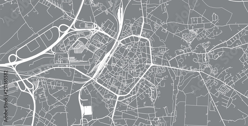 Urban vector city map of Mons, Belgium