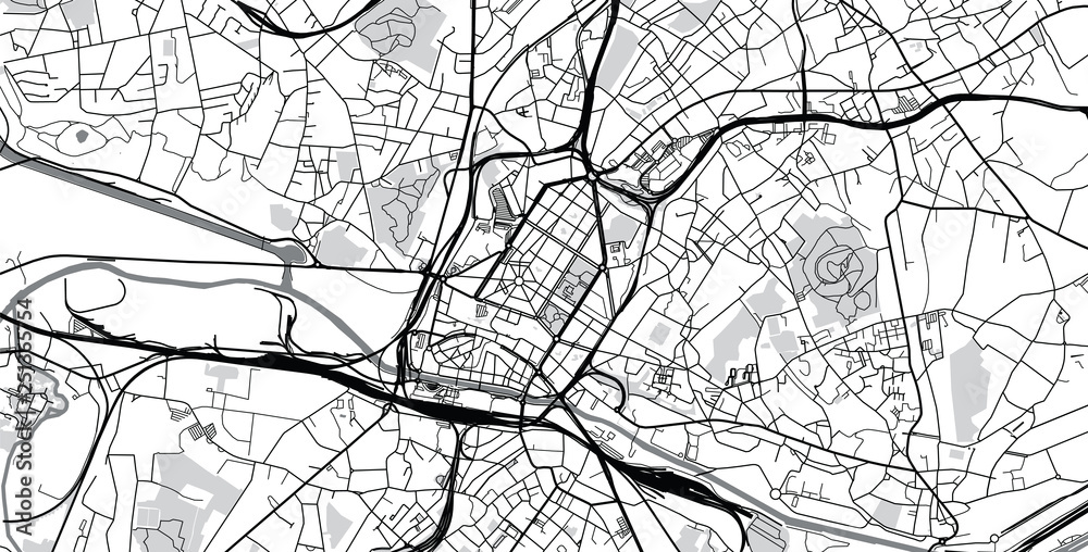 Obraz premium Urban vector city map of Charleroi, Belgium