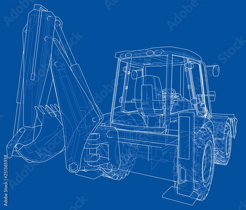 Sketch of Loading Shovel with Back Actor