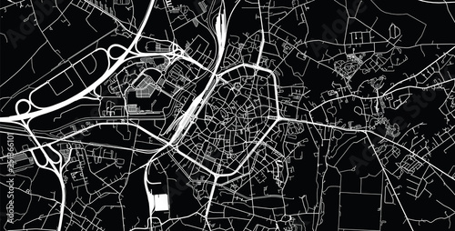 Urban vector city map of Mons, Belgium