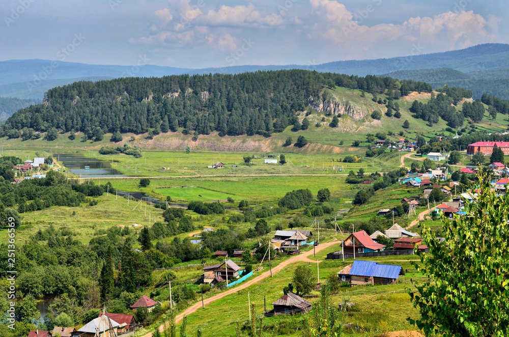 Summer in the vicinity of the village of Inzer, located in the Ural mountains