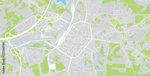 Urban vector city map of Mons, Belgium