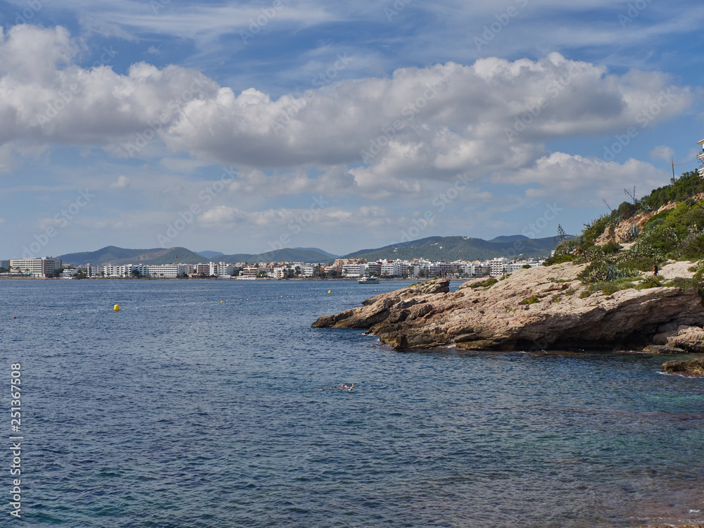 Ibiza sunny day, calm sea