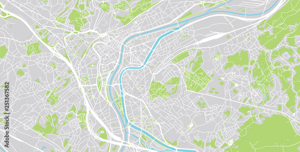 Naklejka Urban vector city map of Liege, Belgium