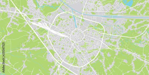 Urban vector city map of Hasselt, Belgium