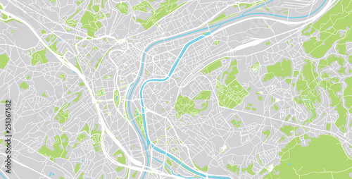 Urban vector city map of Liege  Belgium