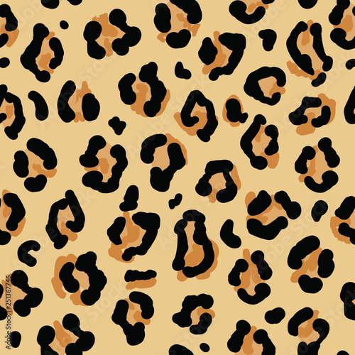 Seamless leopard skin background. Vector animal print