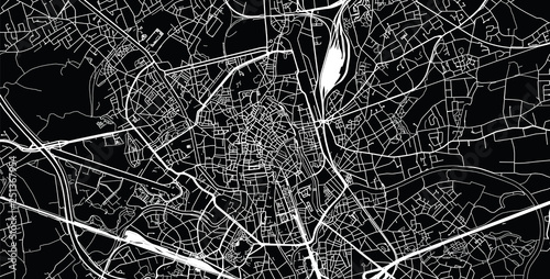 Urban vector city map of Ghent, Belgium