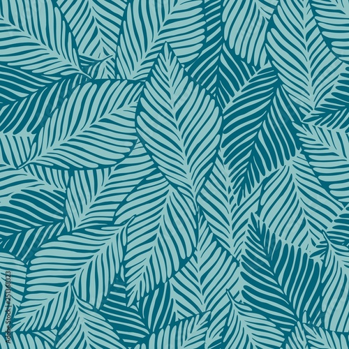 Summer nature jungle print. Exotic plant. Tropical pattern, palm leaves seamless