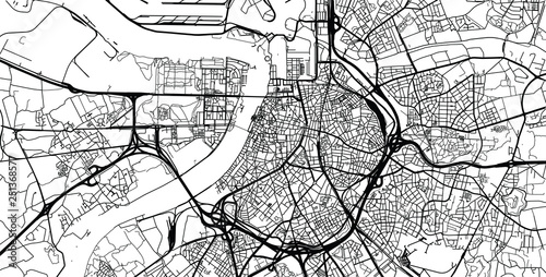Obraz na plátně Urban vector city map of Antwerp, Belgium