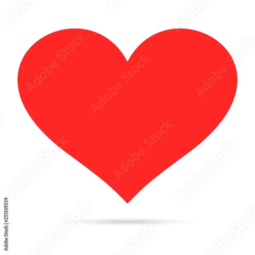vector love sign. heart with shadow illustration.