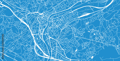 Urban vector city map of Liege, Belgium