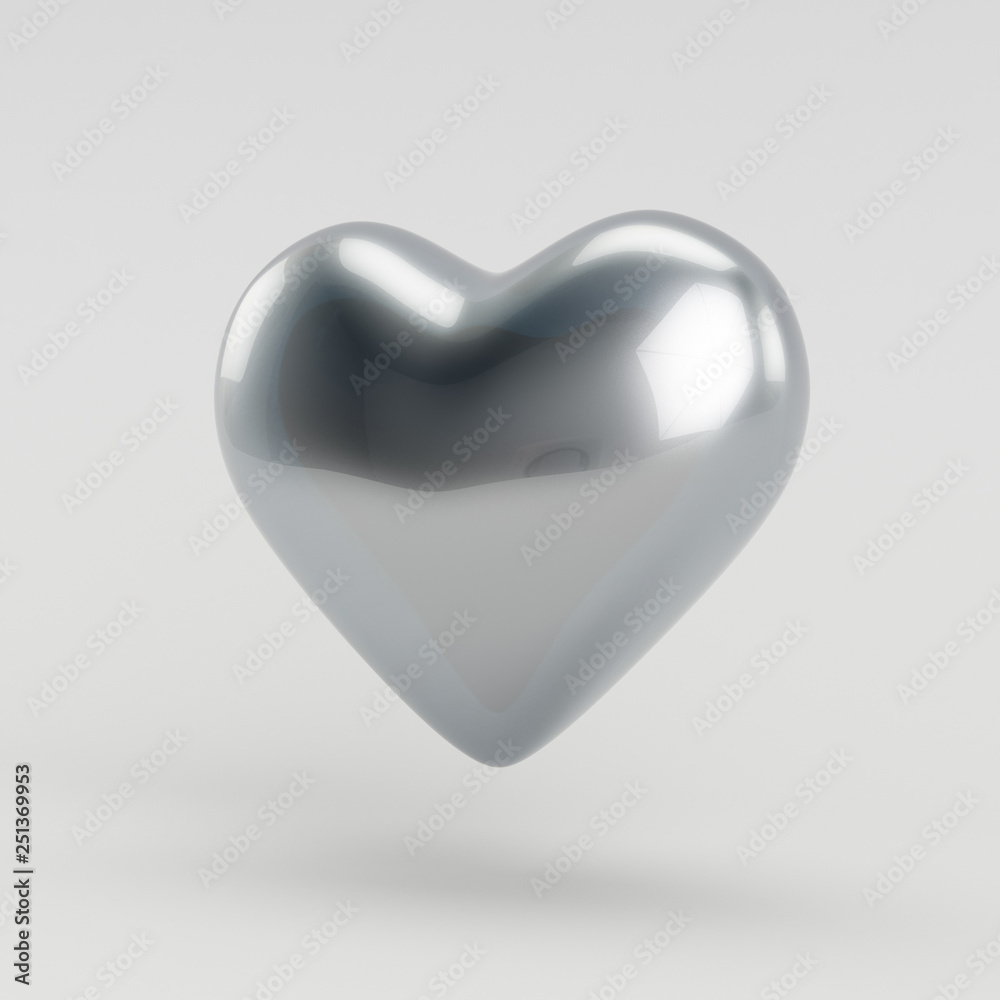 Silver 3d Heart Balloon Silver 3d Heart Balloon