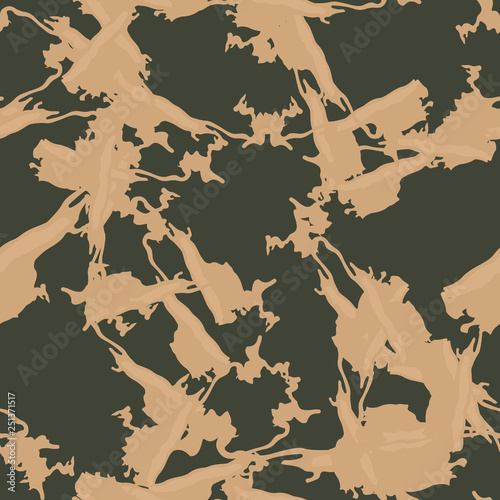 Field camouflage of various shades of green, brown and beige colors