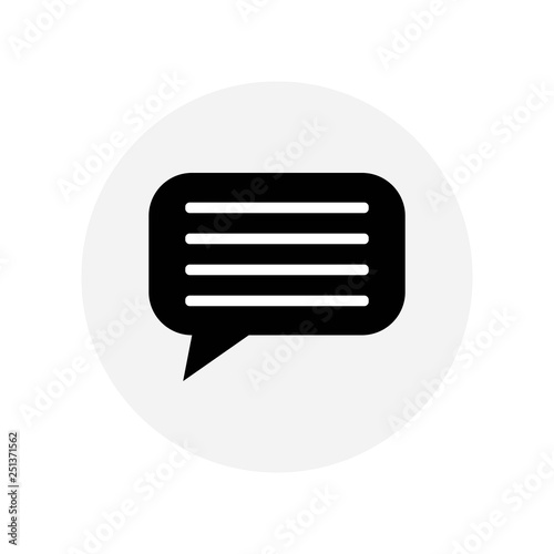 Message icon in circle on white background