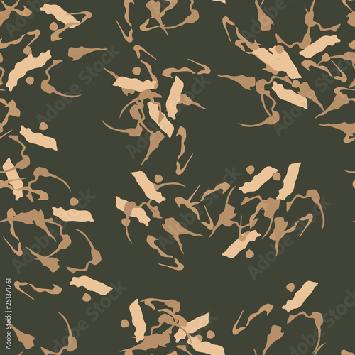 Field camouflage of various shades of green, brown and beige colors