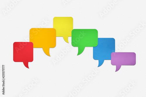 LGBT Speech Bubbles Cut from Rainbow Construction Paper Digtially Created