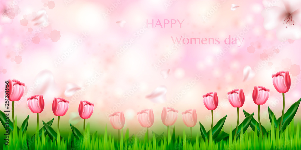 Happy women's day greeting card. 