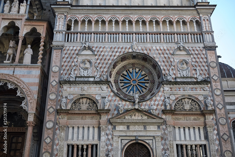 Bergamo, Italy - January 28, 2019:View of Basilica di Santa Maria Maggiore