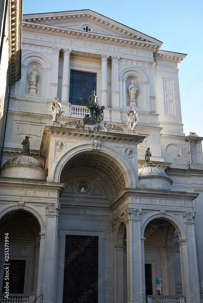 Bergamo, Italy - January 28, 2019: View of Sant Alessandro basilica
