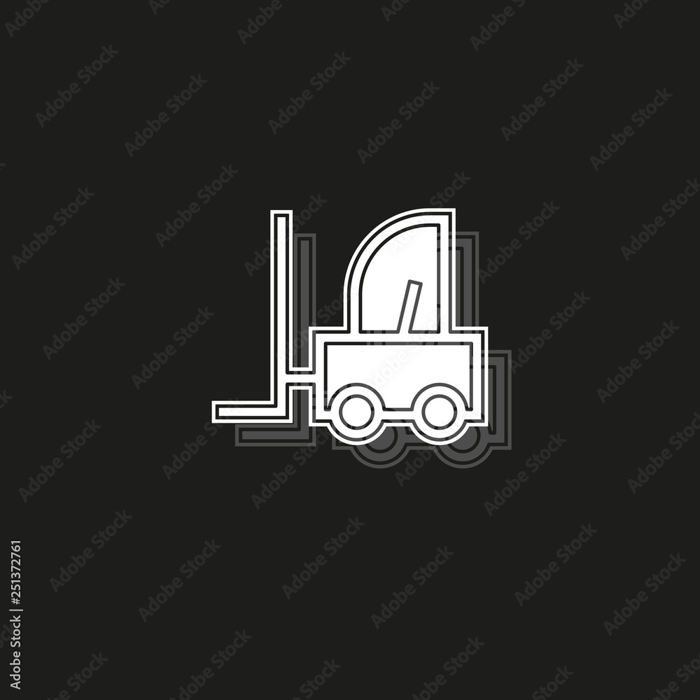 forklift icon, warehouse forklift, power lifting symbol, fork lift illustration