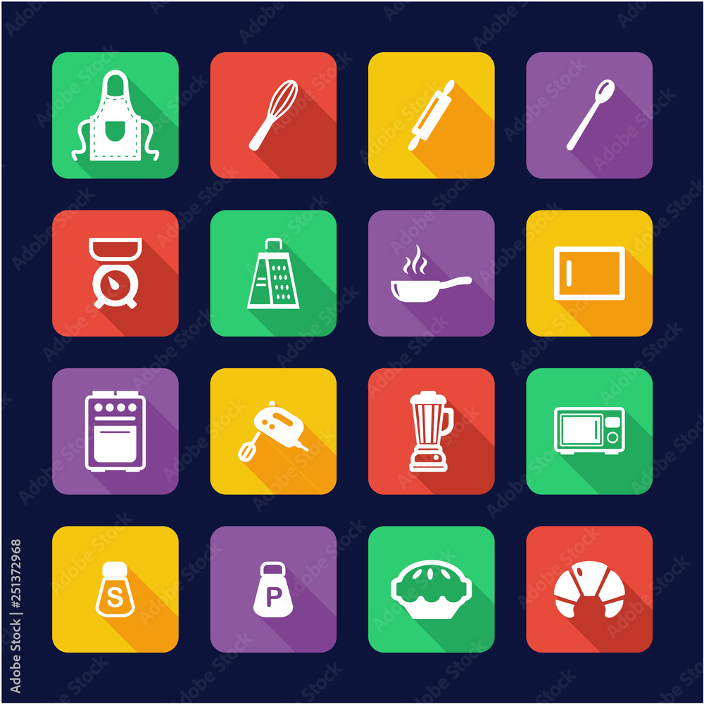 Baking or Cooking Icons Flat Design