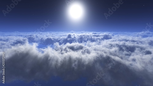 Beautiful clouds view from above  above the clouds blue sky  flying above the clouds
