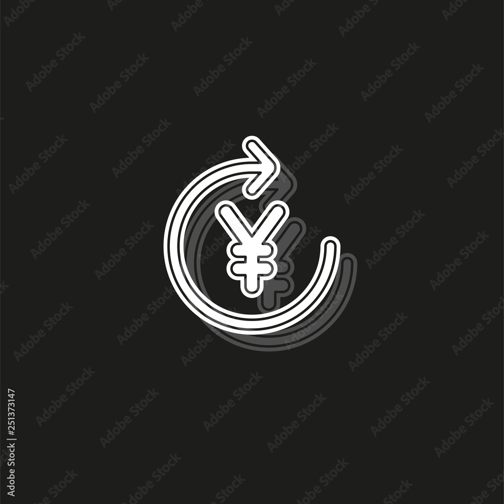 Yen sign icon, currency sign - money symbol, vector cash illustration Yen sign icon, currency sign - money symbol, vector cash illustration