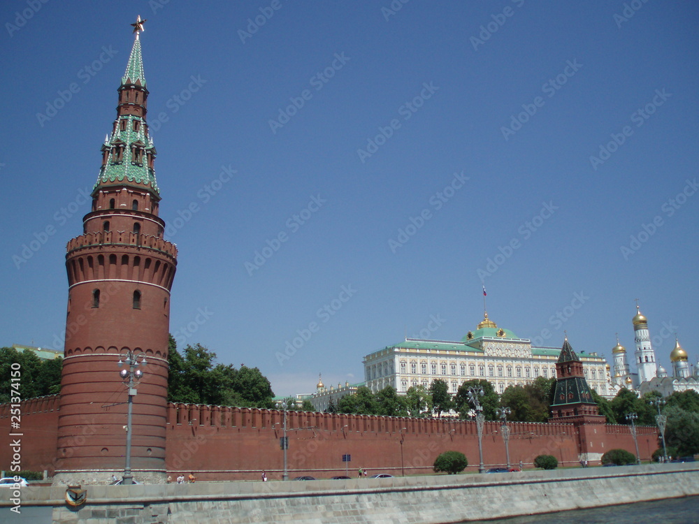 tower of moscow kremlin view from the river