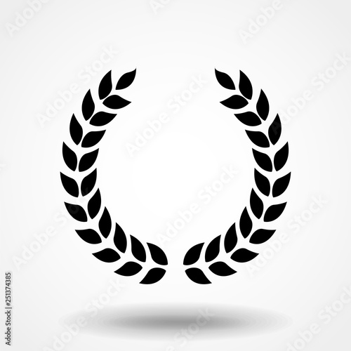 Laurel wreath Icon Vector. Simple flat symbol. Perfect Black pictogram illustration on white background.