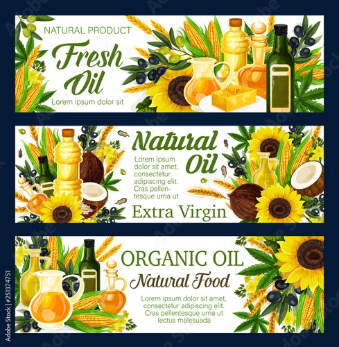 Natural sunflower and olive cooking oils