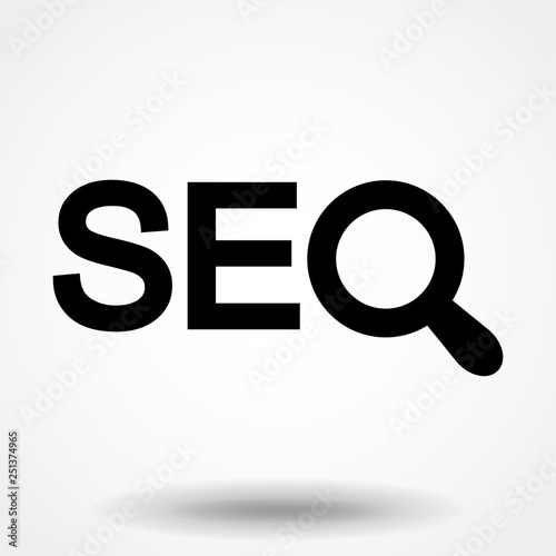 Magnifying glass with text SEO