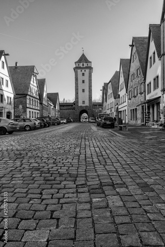 Rothenburg ob der Tauber, Germany - 18 February 2019: The streets of Rothenburg