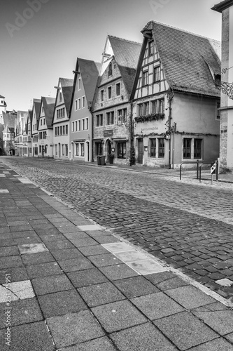 Rothenburg ob der Tauber, Germany - 18 February 2019: The streets of Rothenburg