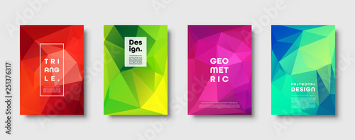 Triangle polygonal abstract background. Colorful gradient design. Low poly shape banner. Vector illustration.