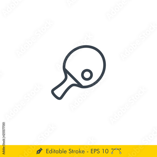 Table Tennis (Ping Pong) Icon / Vector - In Line / Stroke Design