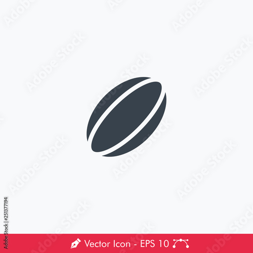 Rugby Ball Icon / Vector