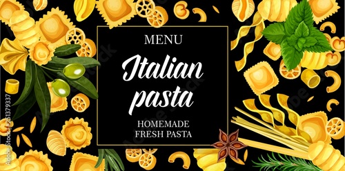 Italian pasta, Italy cuisine menu