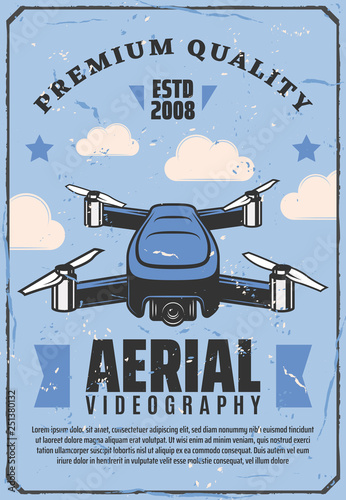 Aerial videography drone, camera quadcopter